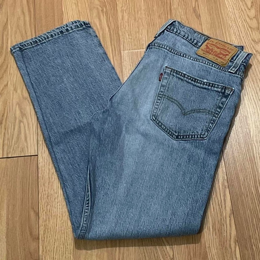 Levi’s 502 Men’s 34x34 (32x31) Tapered Straight Fit Jeans Light Blue Western
